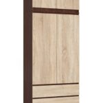 SZAFA Z NADSTAWKĄ S 90 cm 2 DRZWI 2 SZUFLADY PK WENGE / SONOMA