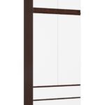 SZAFA Z NADSTAWKĄ S 90 cm 2 DRZWI 2 SZUFLADY PK WENGE / BIAŁA