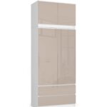 SZAFA Z NADSTAWKĄ S90 2D 2SZ CLP PK CAPUCINO POŁYSK