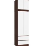 Szafa z nadstawką do sypialni 60 cm STAR PK wenge-biała