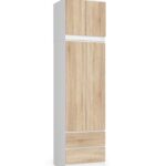 SZAFA Z NADSTAWKĄ S60 2D 2SZ CLP PK BIAŁY / SONOMA