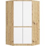 SZAFA NAROŻNA S100 4D CLP DĄB ARTISAN / BIAŁA