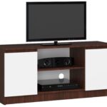 SZAFKA RTV 120 cm 2D 1P WENGE / BIAŁA