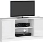 SZAFKA RTV 120 cm 2D 1P BIAŁY AKRYL WYSOKI POŁYSK