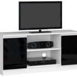 SZAFKA RTV 120 cm 2D 1P CZARNY AKRYL WYSOKI POŁYSK