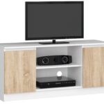 SZAFKA RTV 120 cm 2D 1P BIAŁA / SONOMA