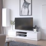 Meblościanka CLP - zestaw mebli witryna + rtv biała