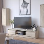 Meblościanka CLP - zestaw mebli witryna + rtv dąb sonoma