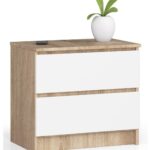 KOMODA K60 2SZ CLP DĄB SONOMA / BIAŁY