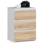 KOMODA CL3/40 PK BIAŁA / DĄB SONOMA