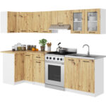 Szafka OLIWIA Witryna W80 H580 BIAŁA / DĄB ARTISAN - obrazek 2