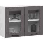 Szafka OLIWIA Witryna W80 H580 BIAŁA / SZARA