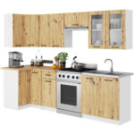 Szafka OLIWIA Witryna W80 H720 BIAŁA / DĄB ARTISAN - obrazek 2