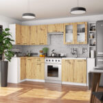 Szafka OLIWIA Witryna W80 H720 BIAŁA / DĄB ARTISAN - obrazek 3