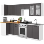 Szafka OLIWIA Witryna W80 H720 BIAŁA / SZARA - obrazek 2