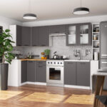 Szafka OLIWIA Witryna W80 H720 BIAŁA / SZARA - obrazek 3