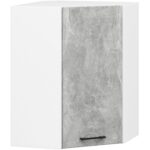 WISZĄCA SZAFKA KUCHENNA NAROŻNA OLIWIA W 60/60cm H720 BIAŁA / BETON