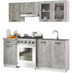 Zestaw szafek kuchennych z witryną OLIWIA 1.8m beton