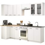 MEBLE KUCHENNE ZESTAW NAROŻNY Z WITRYNĄ OLIWIA 3M H720 BIAŁY