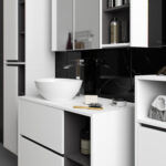 SZAFKA ŁAZIENKOWA WISZĄCA VAMI W35 1D 1W BIAŁA / GRAFIT SZARY - obrazek 2