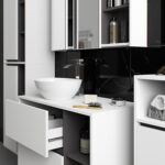 SZAFKA ŁAZIENKOWA WISZĄCA VAMI W35 1D 1W BIAŁA / GRAFIT SZARY - obrazek 3