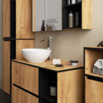 SZAFKA ŁAZIENKOWA WISZĄCA VAMI W35 1D 1W DĄB CRAFT / CZARNY - obrazek 2