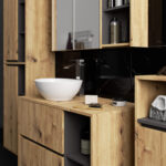 SZAFKA ŁAZIENKOWA WISZĄCA VAMI W50 2D 6P DĄB ARTISAN / GRAFIT SZARY - obrazek 3