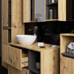 SZAFKA ŁAZIENKOWA WISZĄCA VAMI W50 2D 6P DĄB ARTISAN / GRAFIT SZARY - obrazek 4