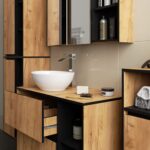 SZAFKA ŁAZIENKOWA WISZĄCA VAMI W50 2D 6P DĄB CRAFT / CZARNY - obrazek 2