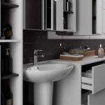 SZAFKA ŁAZIENKOWA WISZĄCA VAMI W90 2D 3P LO BIAŁA / GRAFIT SZARY - obrazek 4