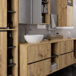 SZAFKA ŁAZIENKOWA WISZĄCA VAMI W90 2D 3P LO DĄB ARTISAN / GRAFIT SZARY - obrazek 3