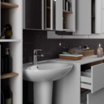 SZAFKA ŁAZIENKOWA POD UMYWALKĘ VAMI W90 2SZ 2P PK BIAŁA / DĄB SONOMA - obrazek 2