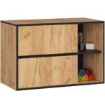 SZAFKA ŁAZIENKOWA POD UMYWALKĘ VAMI W90 2SZ 2P PK DĄB CRAFT / CZARNY