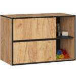 ZESTAW MEBLI ŁAZIENKOWYCH WISZĄCYCH VAMI DĄB CRAFT / CZARNY - obrazek 2