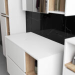 SZAFKA ŁAZIENKOWA POD UMYWALKĘ Z OTWORAMI VAMI W90 UM 2SZ 2P BIAŁA / DĄB SONOMA - obrazek 2