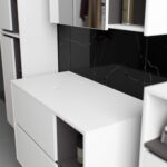 SZAFKA ŁAZIENKOWA POD UMYWALKĘ Z OTWORAMI VAMI W90 UM 2SZ 2P BIAŁA / GRAFIT SZARY - obrazek 2