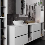 SZAFKA ŁAZIENKOWA POD UMYWALKĘ Z OTWORAMI VAMI W90 UM 2SZ 2P BIAŁA / GRAFIT SZARY - obrazek 4