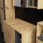 SZAFKA ŁAZIENKOWA POD UMYWALKĘ Z OTWORAMI VAMI W90 UM 2SZ 2P DĄB ARTISAN / GRAFIT SZARY - obrazek 2