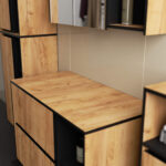 SZAFKA ŁAZIENKOWA POD UMYWALKĘ Z OTWORAMI VAMI W90 UM 2SZ 2P DĄB CRAFT / CZARNY - obrazek 2