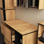 SZAFKA ŁAZIENKOWA POD UMYWALKĘ Z OTWORAMI VAMI W90 UM 2SZ 2P DĄB CRAFT / CZARNY - obrazek 3