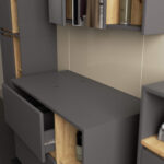 SZAFKA ŁAZIENKOWA POD UMYWALKĘ Z OTWORAMI VAMI W90 UM 2SZ 2P GRAFIT SZARY / DĄB ARTISAN - obrazek 3