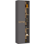 ZESTAW MEBLI ŁAZIENKOWYCH WISZĄCYCH Z OTWORAMI VAMI GRAFIT SZARY / DĄB ARTISAN - obrazek 2