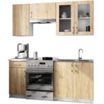 ZESTAW KUCHENNY LIMA Z WITRYNĄ 1.8M H720 BIAŁY / DĄB SONOMA