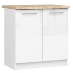 Szafka OLIWIA S80 + BLAT BIAŁA / BIAŁY POŁYSK