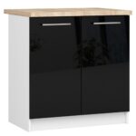 Szafka OLIWIA S80 + BLAT BIAŁA / CZARNY POŁYSK