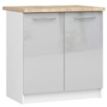 Szafka OLIWIA S80 + BLAT BIAŁA / METALIK POŁYSK