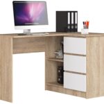 BIURKO NAROŻNE B16 CLP PRAWE PK SONOMA / BIAŁE