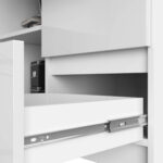 BIURKO NAROŻNE B16 124 cm PRAWE 3 SZUFLADY PK BIAŁE / BIAŁY POŁYSK - obrazek 2