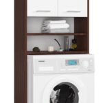 SŁUPEK REGAŁ ŁAZIENKOWY FIN NAD PRALKĘ WENGE / BIAŁY