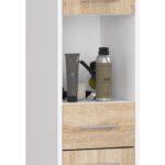 REGAŁ ŁAZIENKA FIN SŁUPEK 30 2D 1SZ 1W 140cm PK BIAŁY / SONOMA